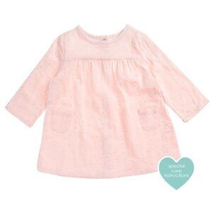 NWT Aden + Anais Primrose Pocket Dress 18-24 Months Cotton Muslin Silver Dots